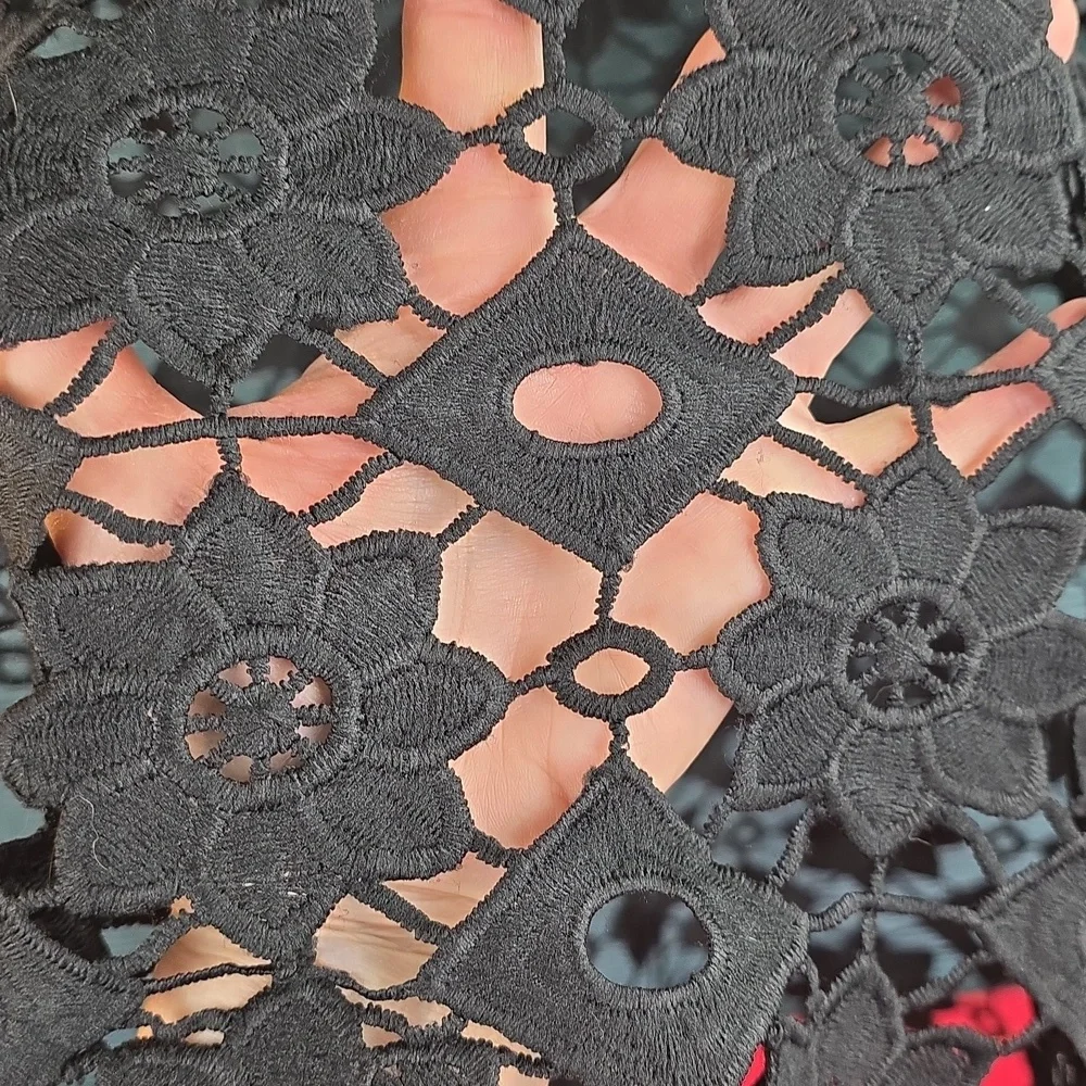 Crochet Cut Out Floral Lace Vest/ Cover Up Top - Picture 10 of 13